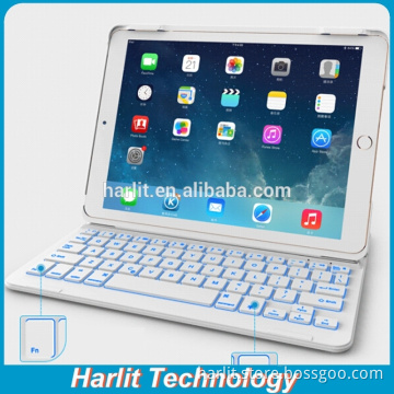 Whole Sale Bluetooth Keyboard Case for iPad Air 2 With Back Light New Design Magnet Bluetooth Keyboard For iPad White Color